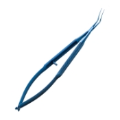Capsulorhexis Forceps, Titanium, Flat Angled Jaws Vaulted 12mm Bend To Tip, Cystotome Tips, Cross Action, Round Handle, Overall Length 4-3/4" (121mm) 05-2326